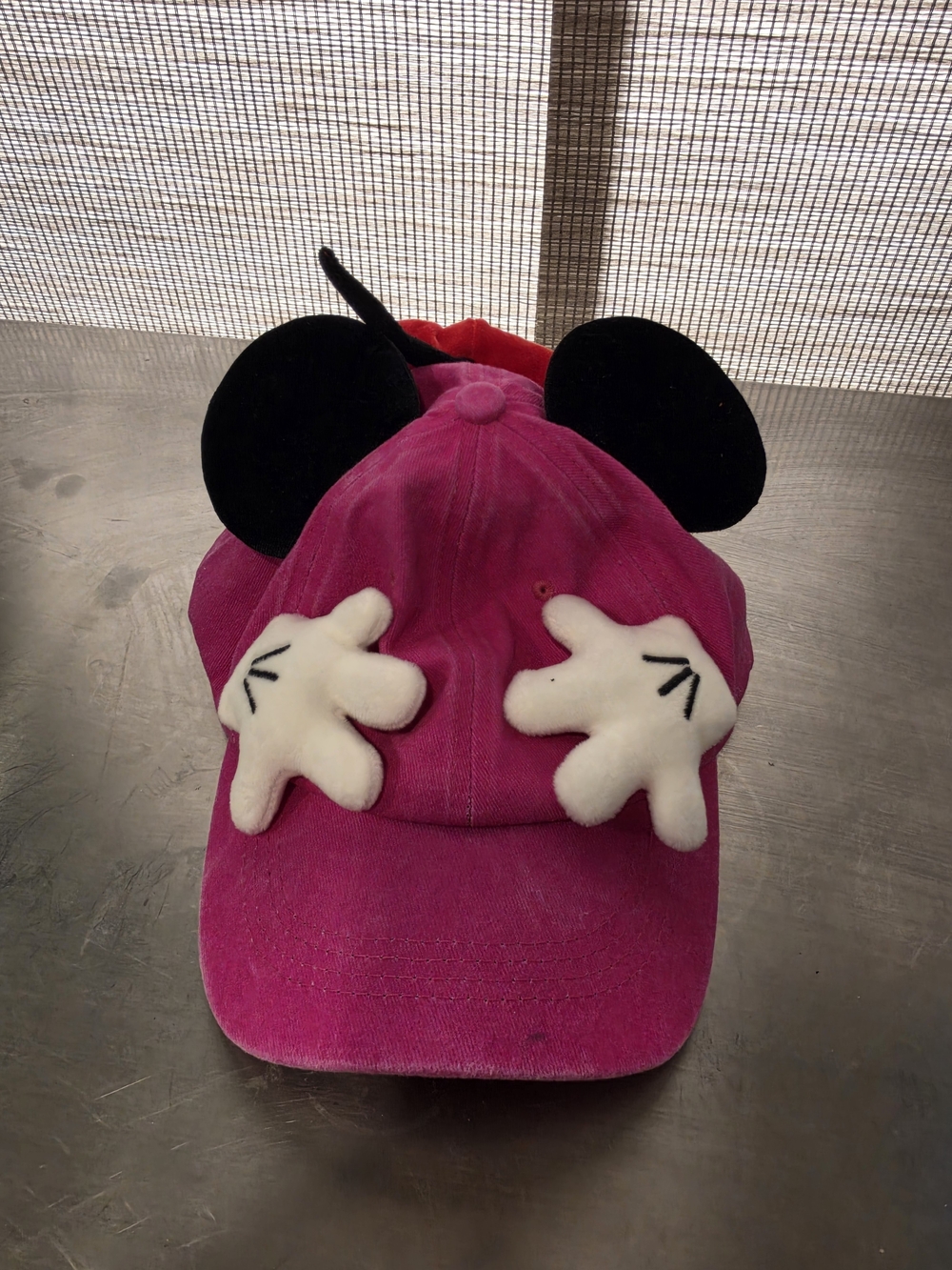Disney Mickey Mouse 3D Plush Novelty Baseball Cap (Pink/Magenta)